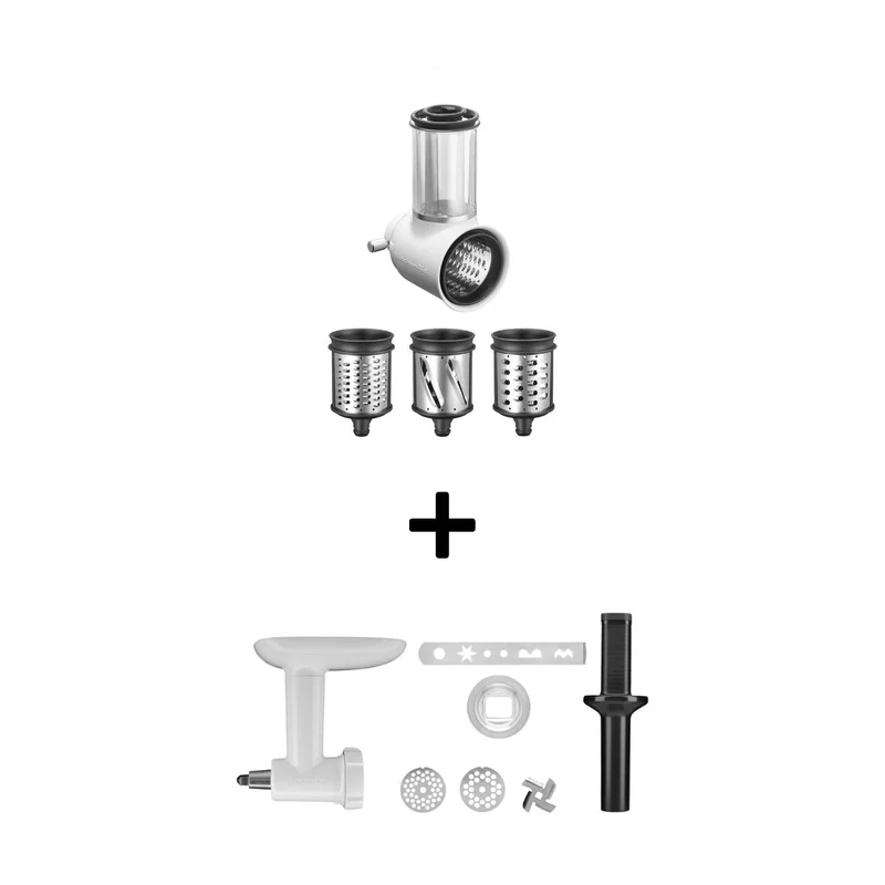 KitchenAid Set Kunststofffleischwolf 5KSMFGA inkl. Spritzgebäck + Gemüseschneider 5KSMVSA