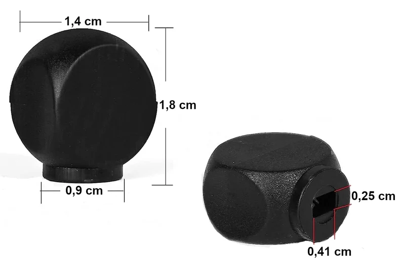 Verriegelungshebel-Kunststoffknopf, schwarz, flach