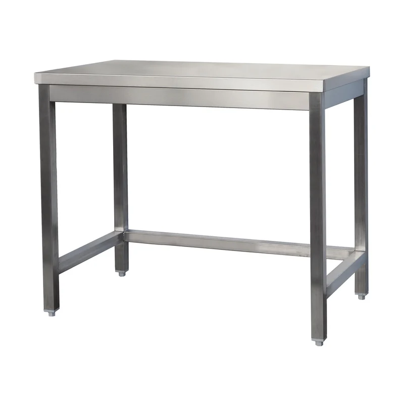 Edelstahl Arbeitstisch verschweißt – Bautiefe 800mm – ohne Grundboden – AISI 304 – Breite 1600 mm