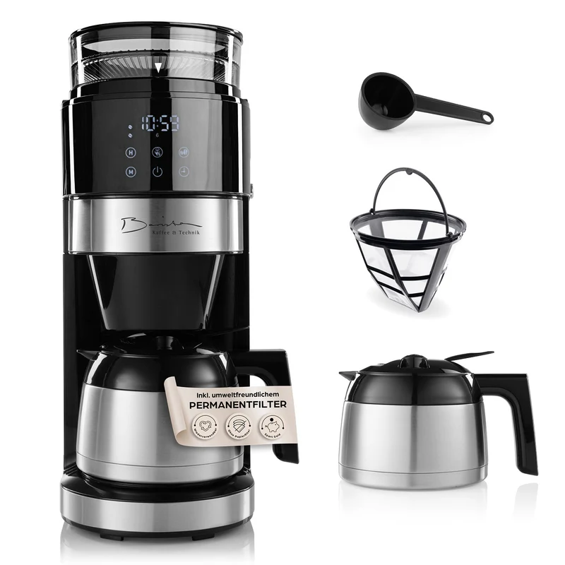 Barista Filterkaffeemaschine Touch Iso mit Mahlwerk und LED-Touchdisplay - 800W