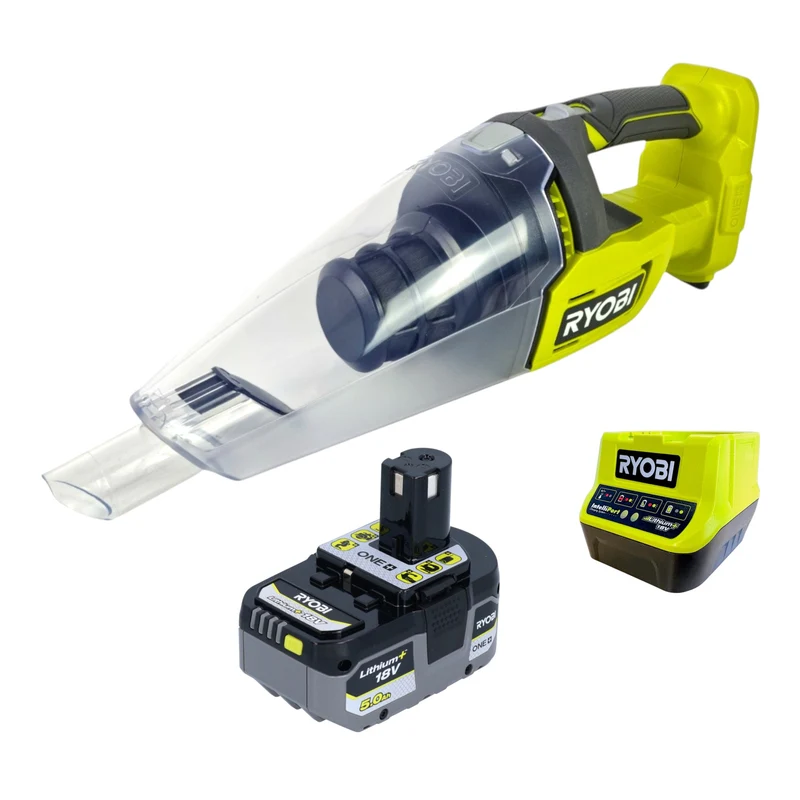 RYOBI RHV18-0 Akku Handsauger 18 V 600 ml + 1x Akku 5,0 Ah + Ladegerät