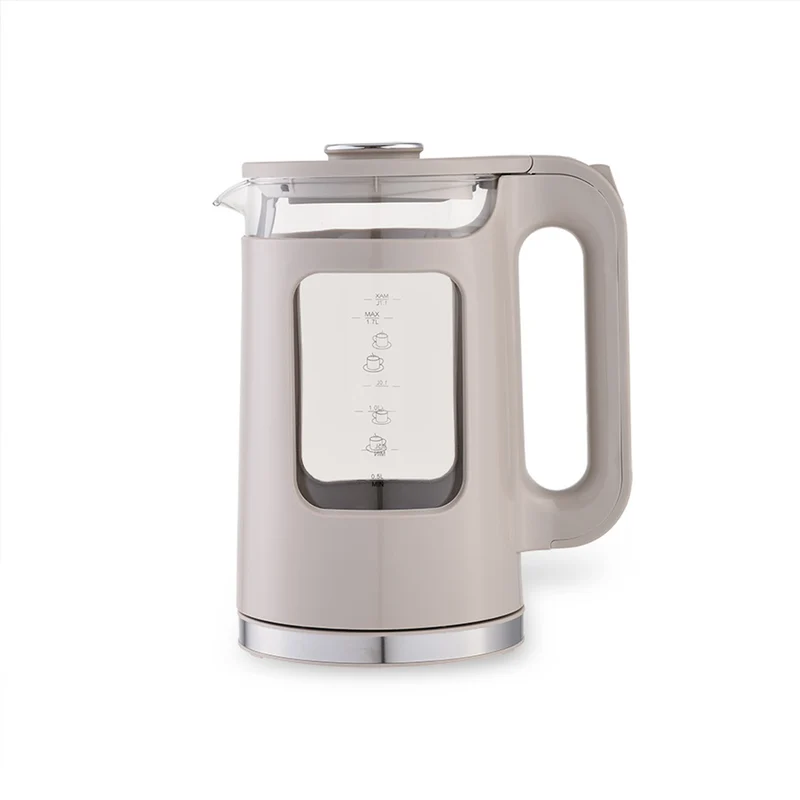 Maestro Glas-Wasserkocher, Fassungsvermögen 1,7 l, Leistung 2200 W, Wasserstandsanzeige, LED-Beleuchtung, drehbarer Sockel, Farbe: Beige, MR-065-BEIGE