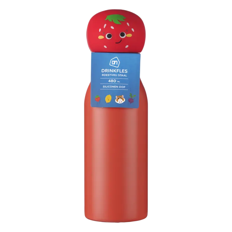RVS fles aardbei