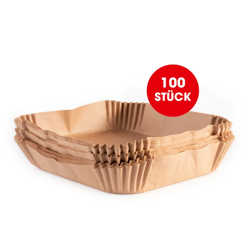 GOURMETmaxx Backpapierschalen für Heißluftfritteusen (5–6 l) - 100 Stück