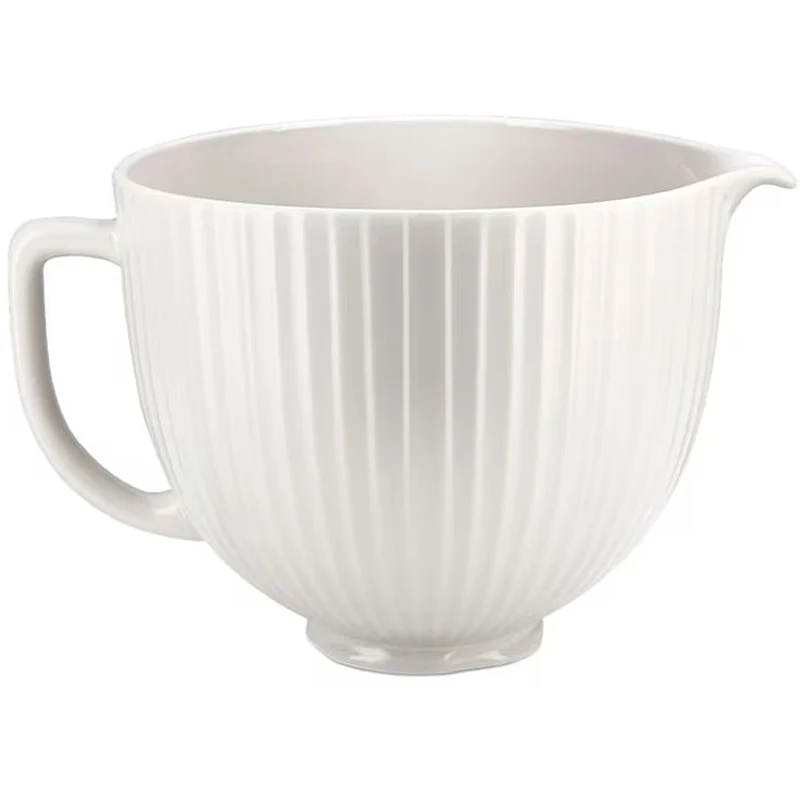KitchenAid Keramikrührschüssel 4,7 L Classic Column - mit Griff & Ausgießer für Küchenmaschine