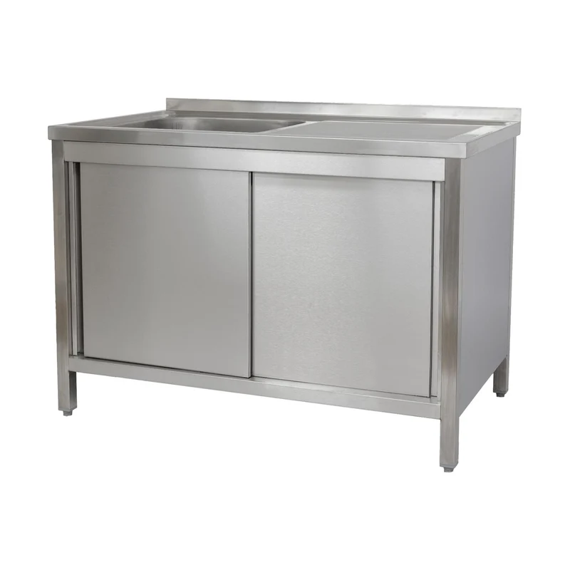 Spülschrank 1200 x 700 x 850 mm 1 Becken links, mit Schubladenblock, 700 mm Tiefe