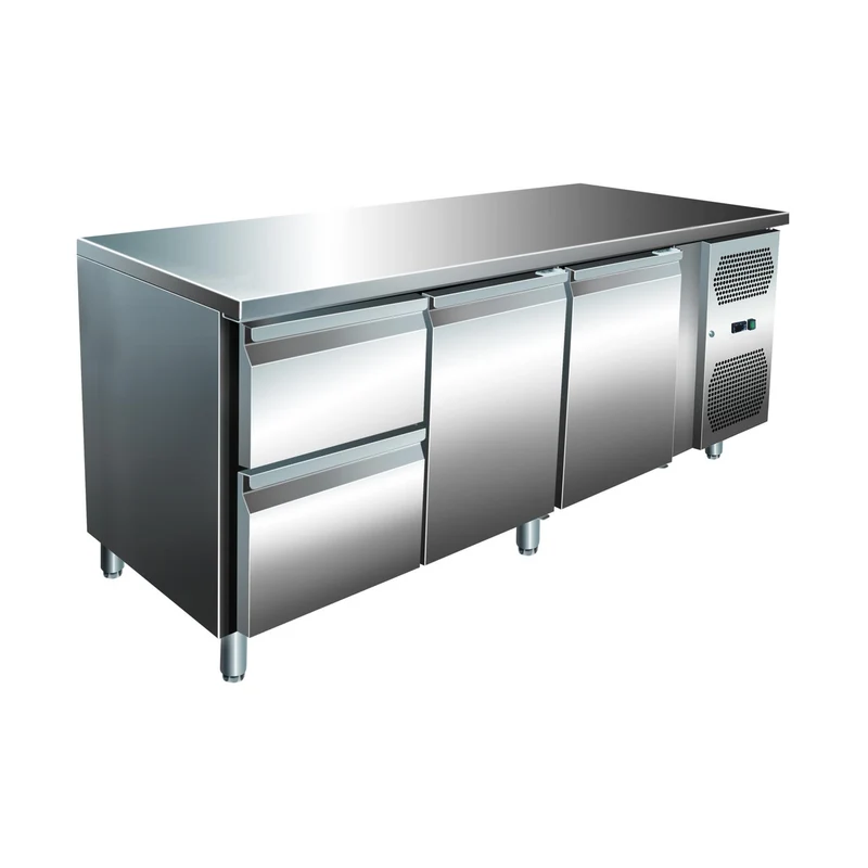 VIP Kühltisch mit 1x 2 Schubladen und 2 Türen -2 bis +8°C 1.795x600x860 mm