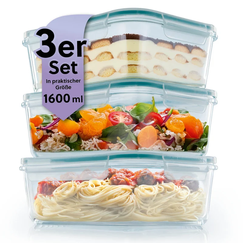 GOURMETmaxx Glas-Frischhaltedosen Klick-it - 1600 ml