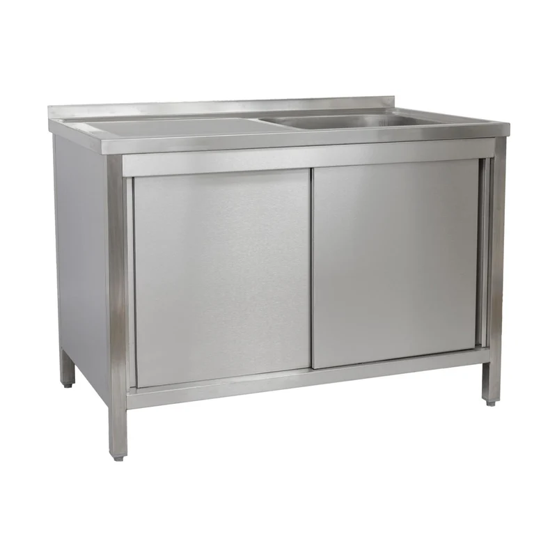 Spülschrank 1200 x 700 x 850 mm 1 Becken rechts, mit Grundboden 700 mm Tiefe