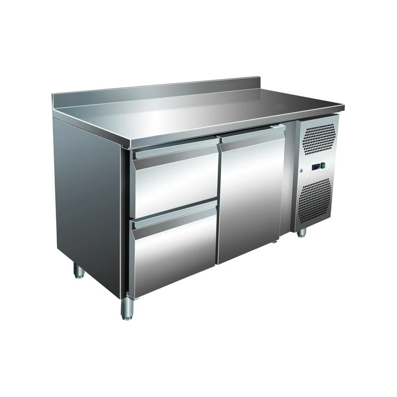 VIP Kühltisch mit 1x 2 Schubladen und 1 Tür und Aufkantung -2 bis +8°C 1.360x600x960 mm