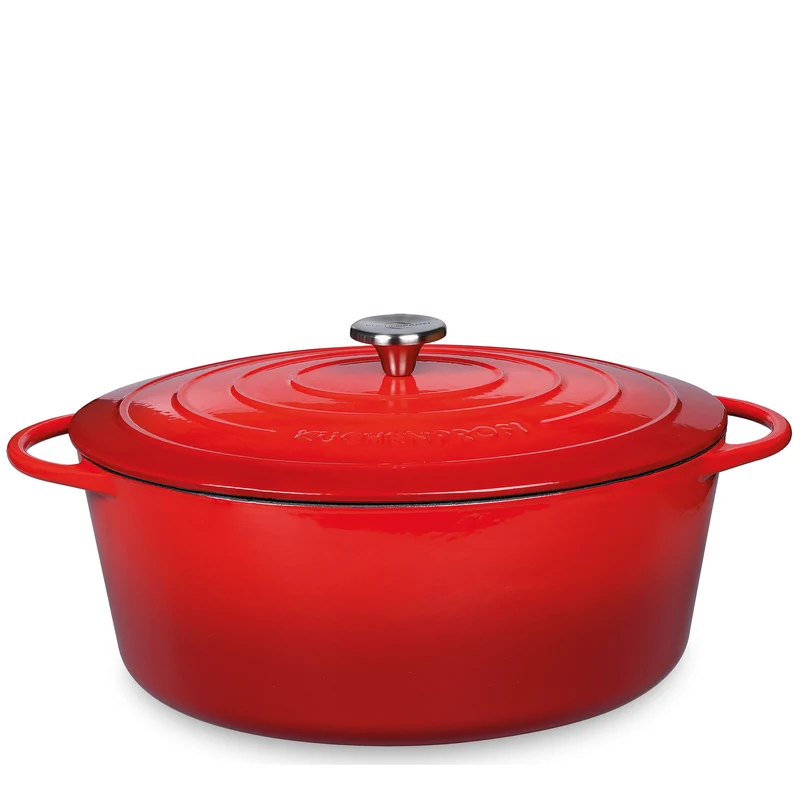 Bratentopf oval, 40 cm classic red