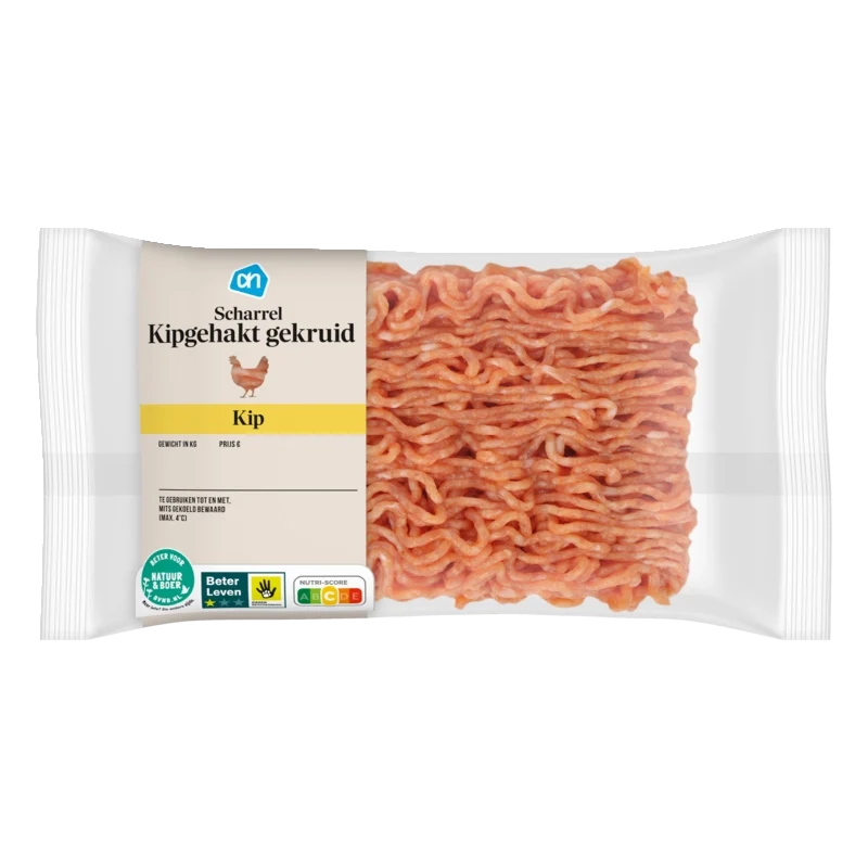 Scharrel kipgehakt gekruid