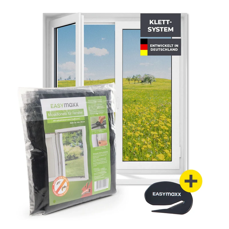 EASYmaxx Insect Protect - Insektenschutzgitter mit Klettbefestigung - Fenster