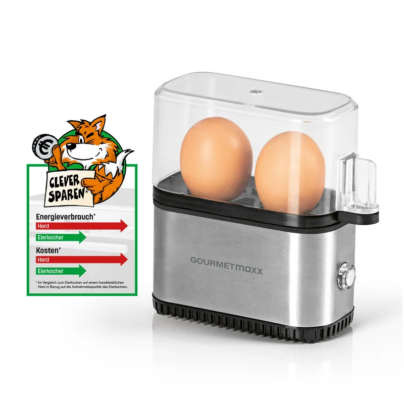GOURMETmaxx Eierkocher Kompakt 2.0 - schwarz/silber