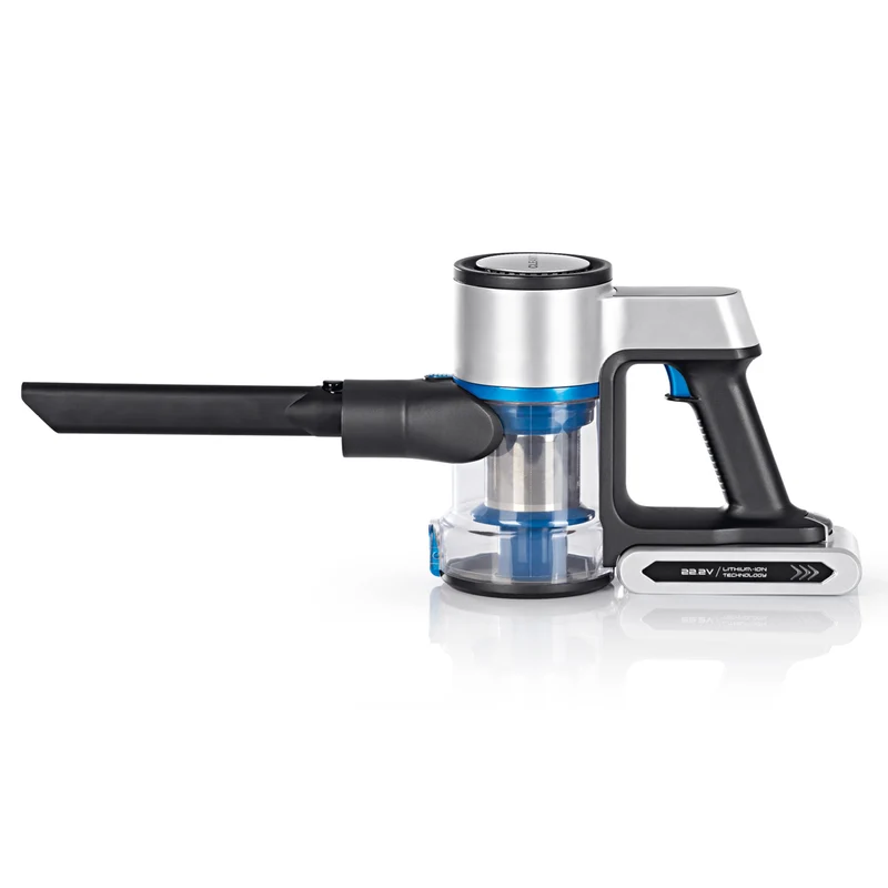 CLEANmaxx Akku-Zyklon-Staubsauger Digital-Display - anthrazit/silber/blau
