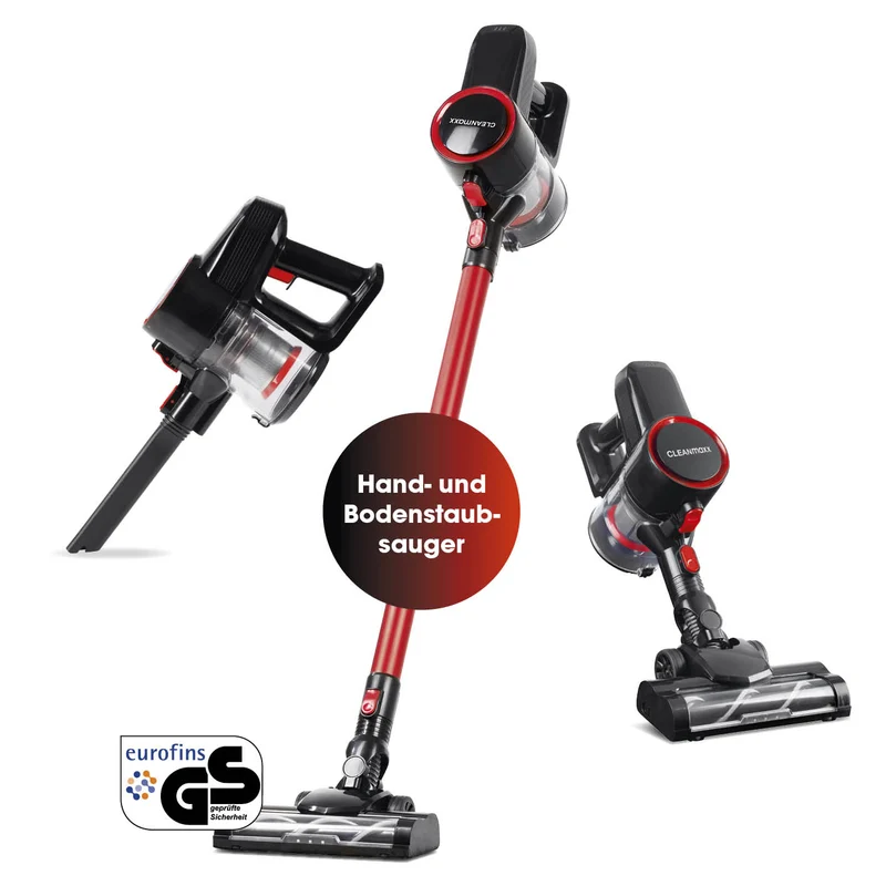 CLEANmaxx Akku-Zyklon-Staubsauger 22,2V kupferrot/schwarz mit elektr. Bodendüse
