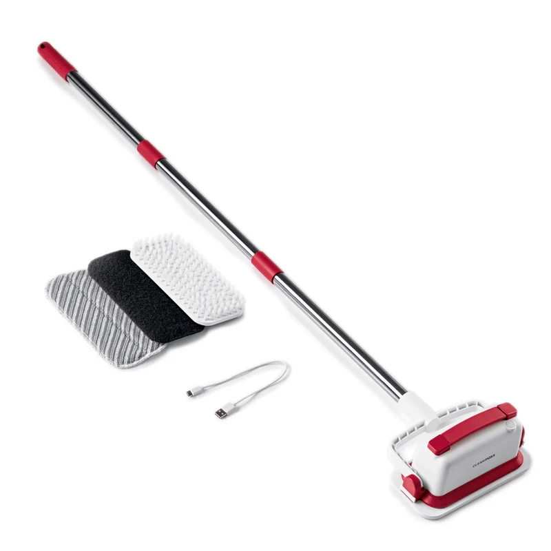CLEANmaxx Akku-Scheuerbürste - weiß/rot