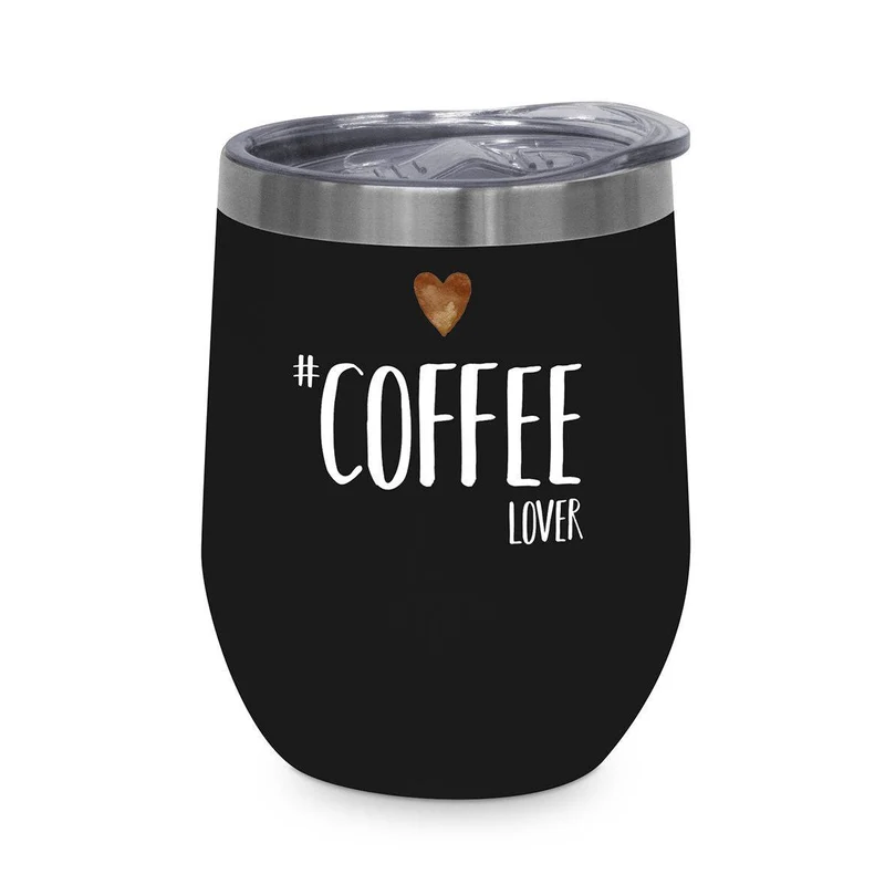 Thermobecher 350 ml | Doppelwandiger Edelstahlbecher mit spritzsicherem Deckel für Kaffee und Kaltgetränke