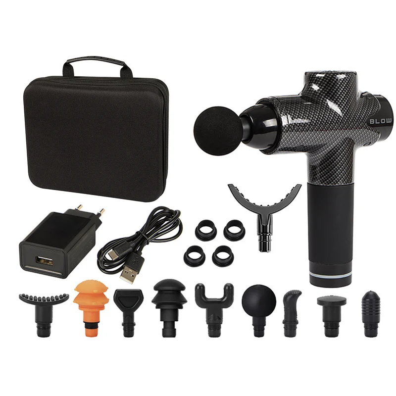 Blow-Massagegerät, 10 Aufsätze, Ladegerät und Koffer, Leistung 200 W, 30 Geschwindigkeitsstufen, Schnellladefunktion, 44-341
