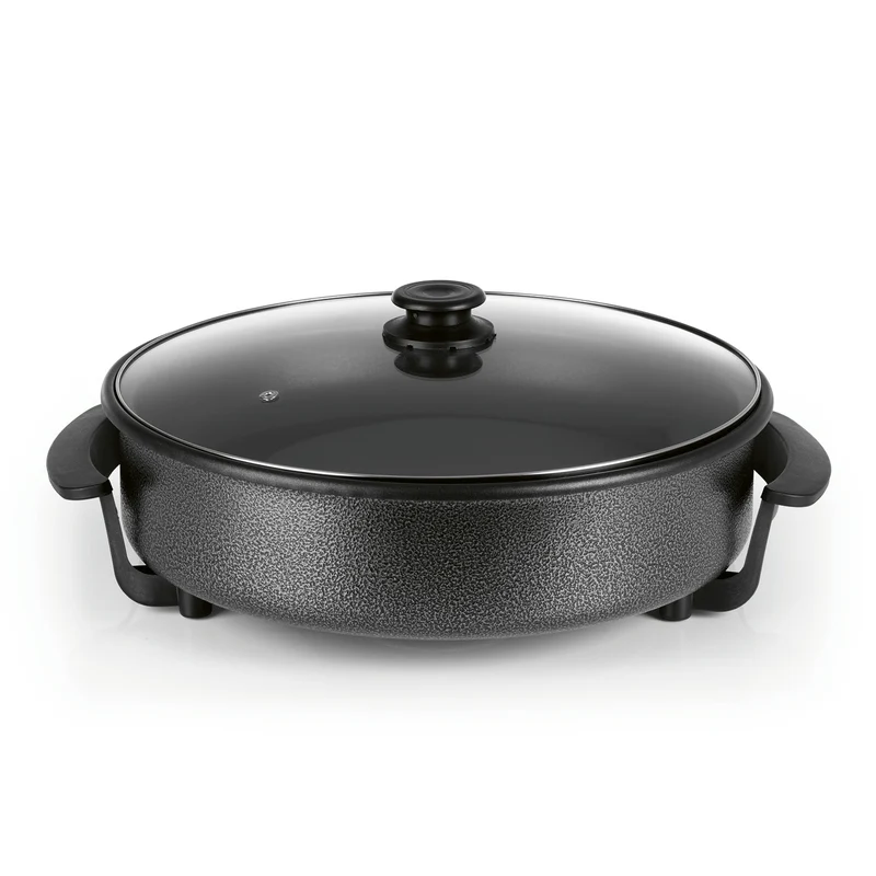 GOURMETmaxx Pizza-Pfanne mit Deckel - Elektrisch 1500W - schwarz