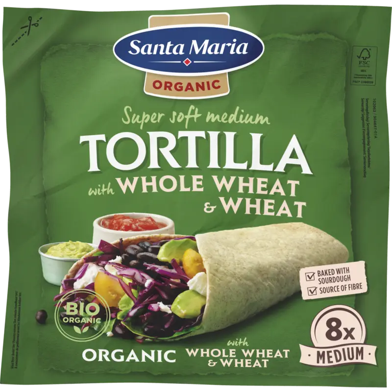 Santa Maria Tortilla wrap with wholewheat organic