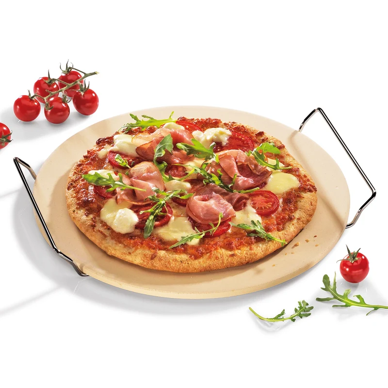 Pizzastein rund mit Gestell – 30cm