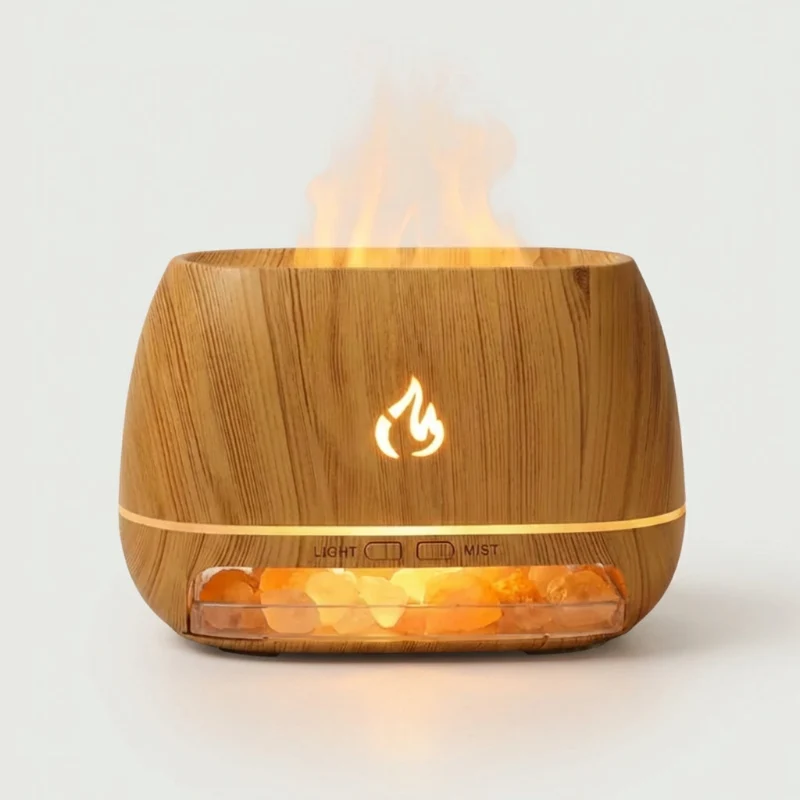 Aroma Diffuser | Luftbefeuchter mit Himalaya-Salz und LED-Flammeneffekt