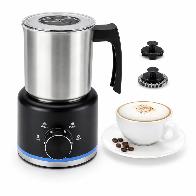 Milchaufschäumer Elektrisch | 4-in-1 Milchschäumer mit 500 ml Edelstahlbehälter