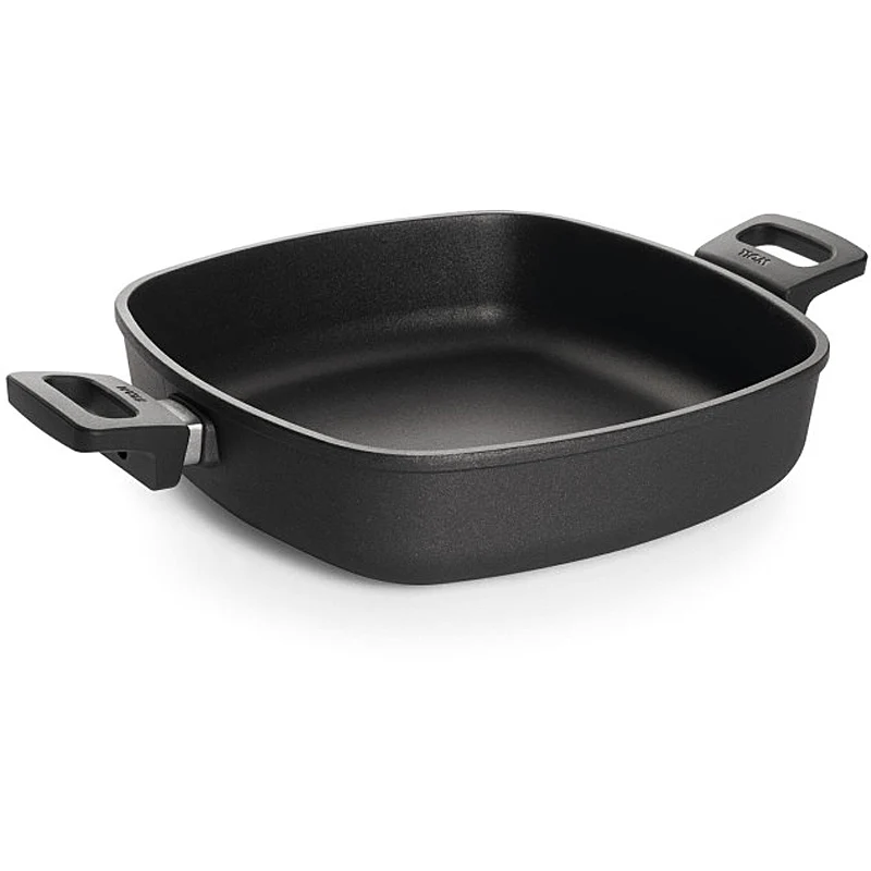 WOLL Nowo Induktion Line Gusspfanne, viereckig 28 x 28 cm; 6,5 cm hoch; mit 2 Seitengriffen 628-2IL
