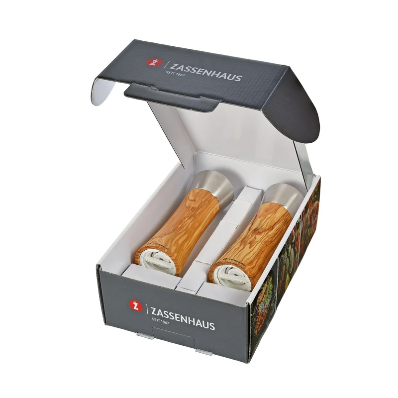 Mühlen-Set AUGSBURG 18 cm Olivenholz