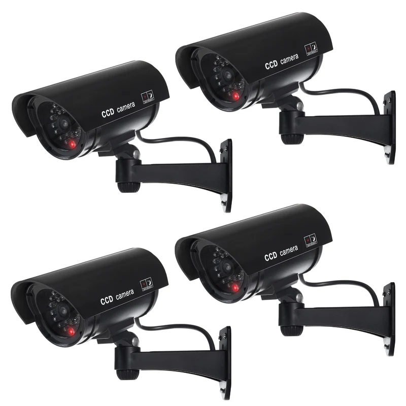 Kamera-Attrappe mit blinkender LED IR1100 B IR outdoor, schwarz, 4 Stück