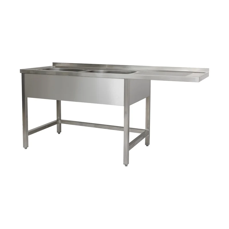 Spülzentrum 1900 x 700 x 850 mm 2 Becken links, ohne Grundboden 700 mm Tiefe