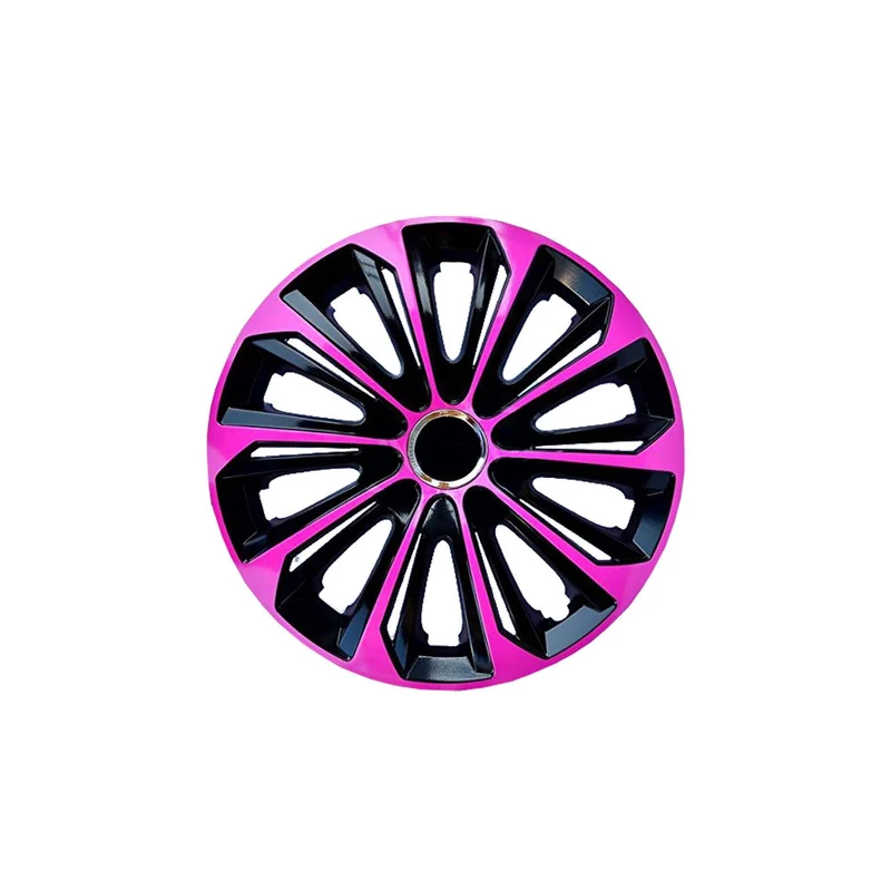 Radkappen Radzierblenden Radblenden - 4 Stück Komplettset - NRM Extra Strong - Rosa & Schwarz - 16" Zoll