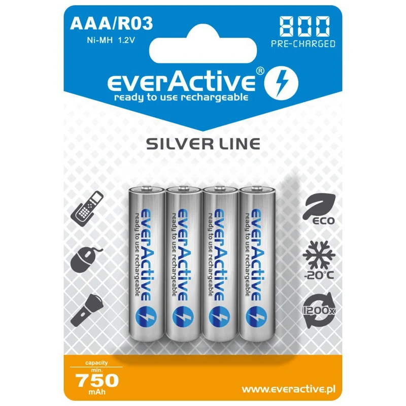 4x everActive R03 / AAA 800mAh Batterien von hoher Qualität
