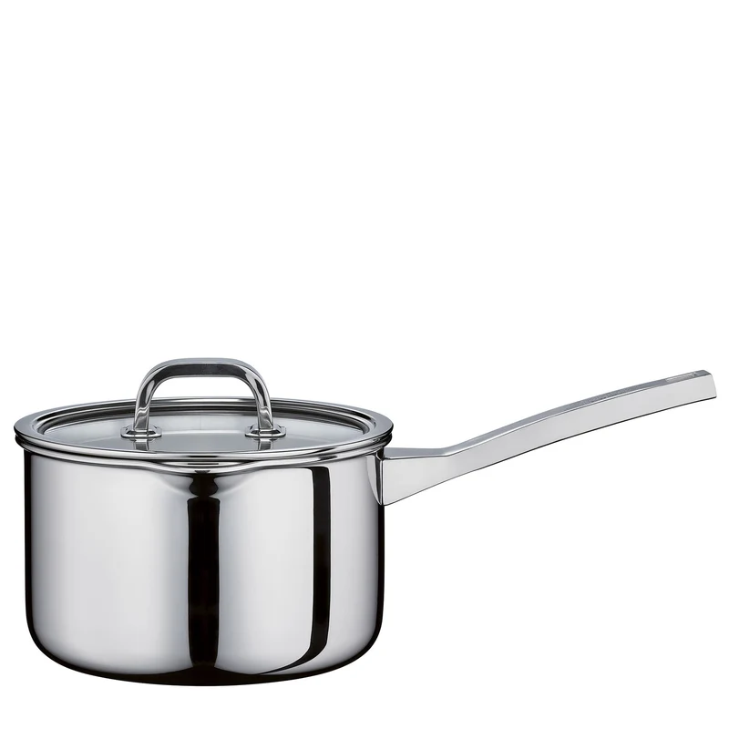 Stielkasserolle hoch mit Glasdeckel 18 cm