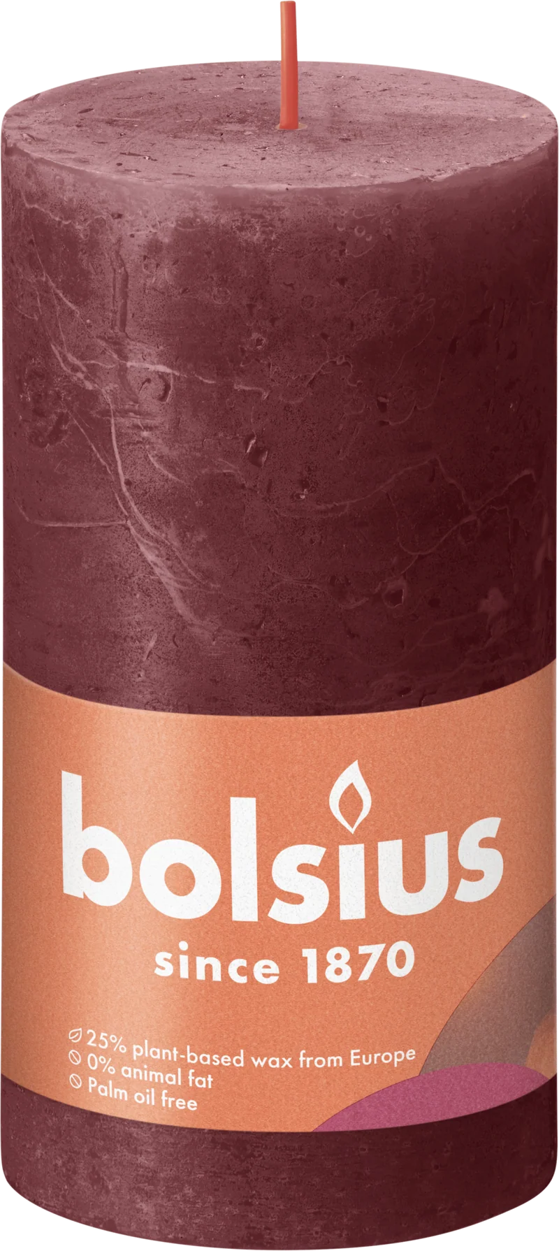 Bolsius Rustiek stompkaars 130/68 Velvet Red