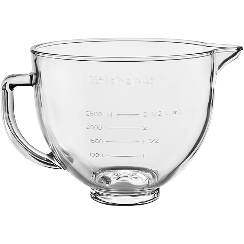 Kitchenaid 5KSM5GB Glasschüssel mit Griff & Silikondeckel für Küchenmaschine Artisan