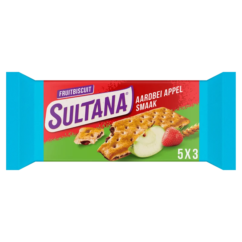 Sultana Fruitbiscuit 30% ms aardbei-appel
