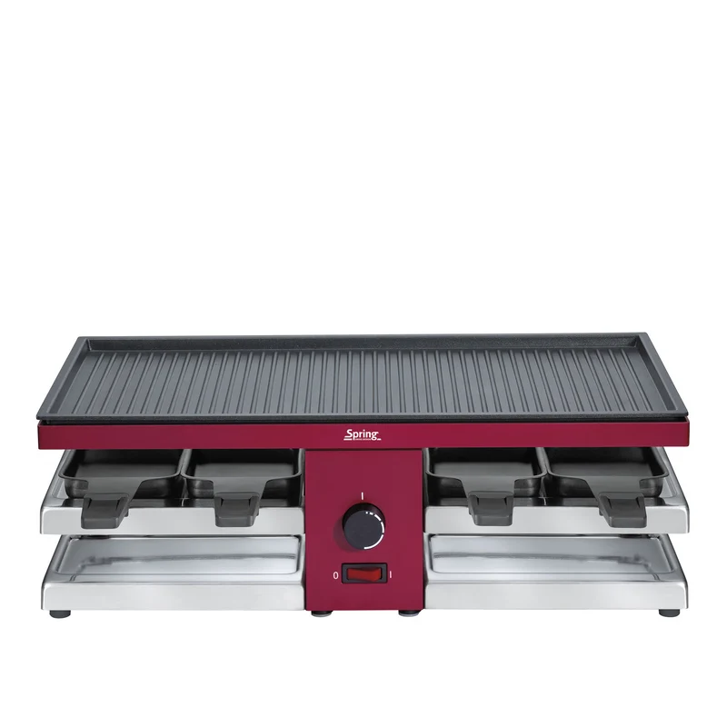 Raclette mit Alugrillplatte rot
