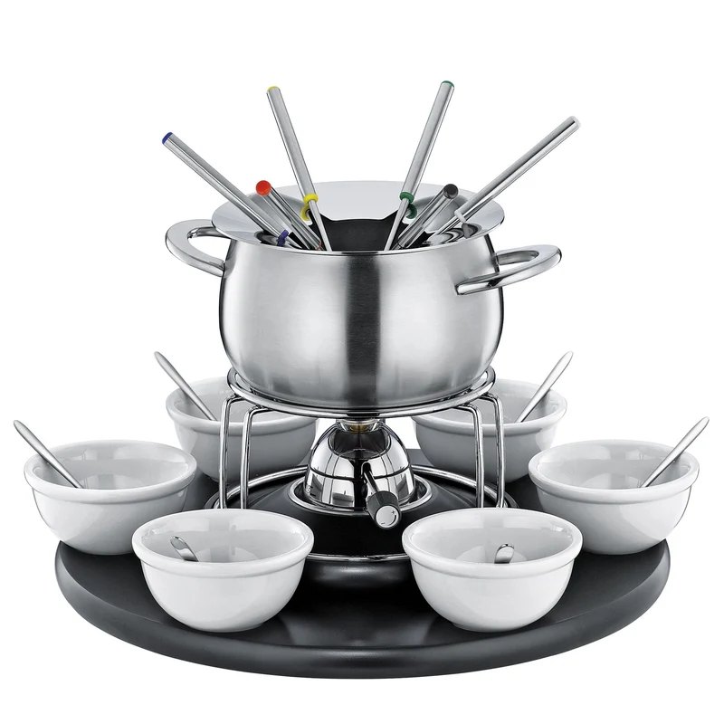 Fondue-Garnitur CAROUSEL schwarz 22-teilig