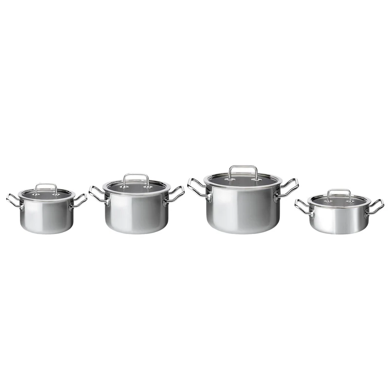 Topf-Set 4-teilig mit Glasdeckel