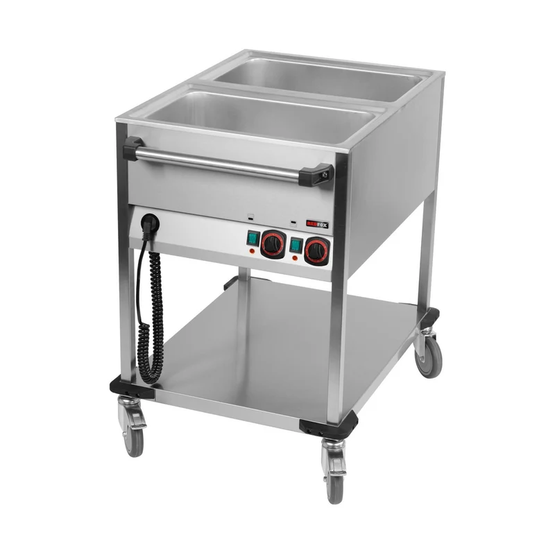 Bain-Marie-Wagen-Fahrbar 2x GN 1/1 – Breite 650 mm
