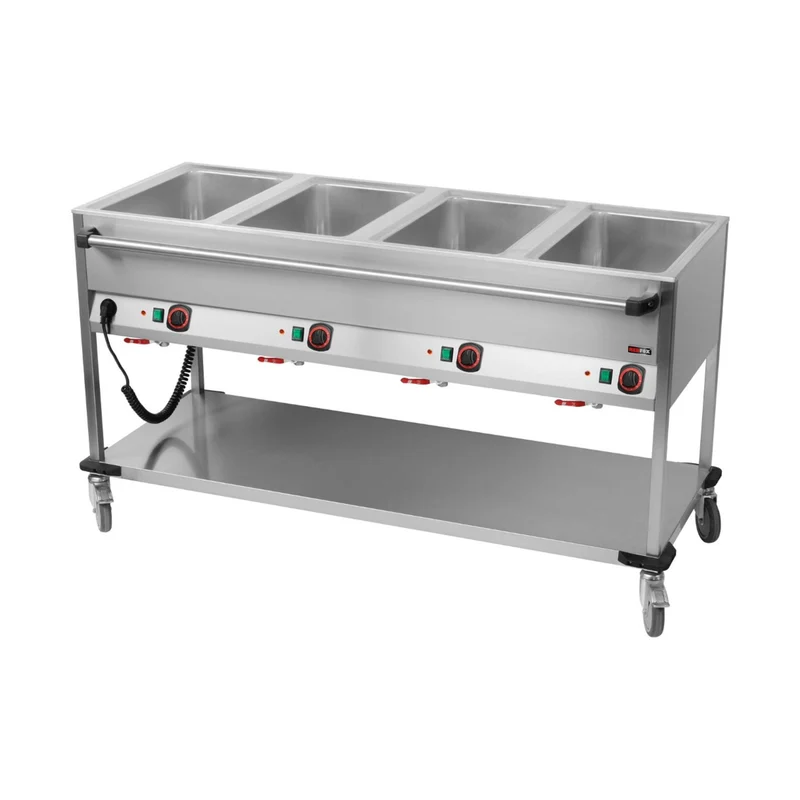 Bain-Marie-Wagen-Fahrbar 4x GN 1/1 – Breite 650 mm – Art.-Nr. BMPD-4120