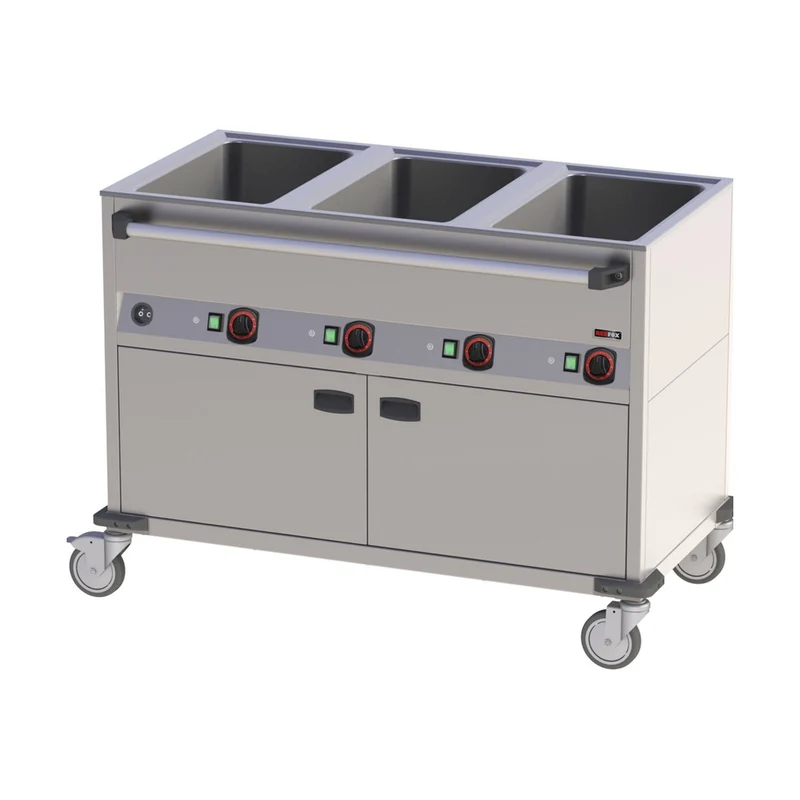Bain-Marie-Wagen-Fahrbar 3x GN 1/1 – Breite 1250 mm – Art.-Nr. BMPD-3120-CSH