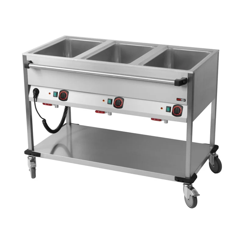 Bain-Marie-Wagen-Fahrbar 3x GN 1/1 – Breite 1250 mm – Art.-Nr. BMPD-3120