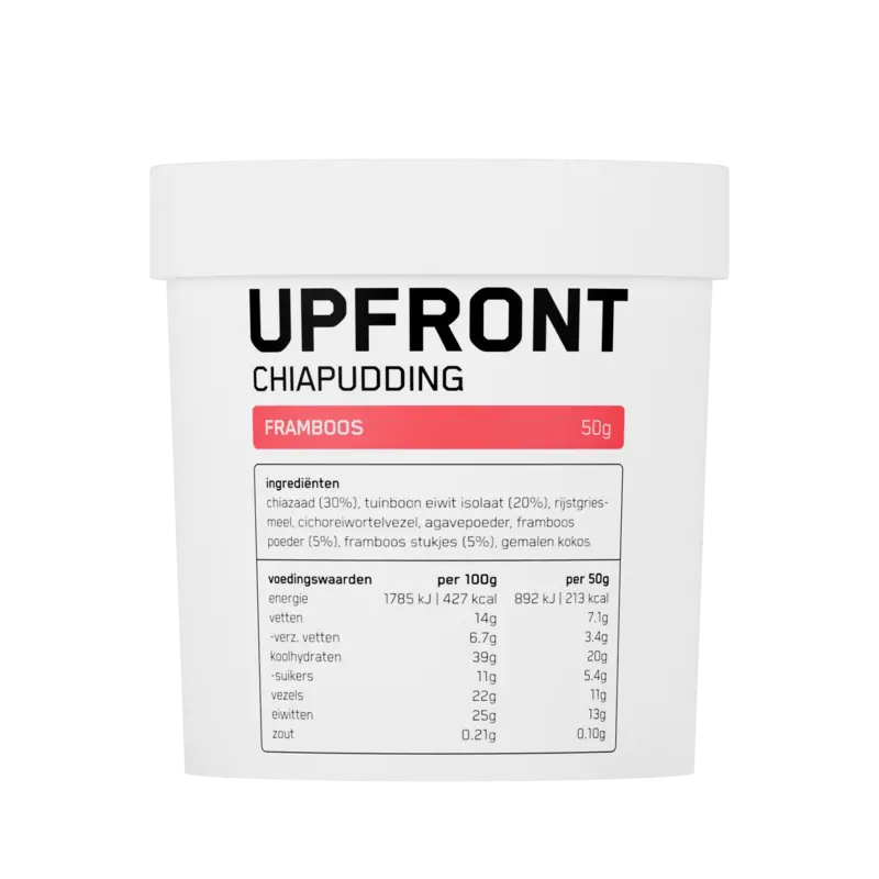 Upfront Chiapudding cup framboos smaak