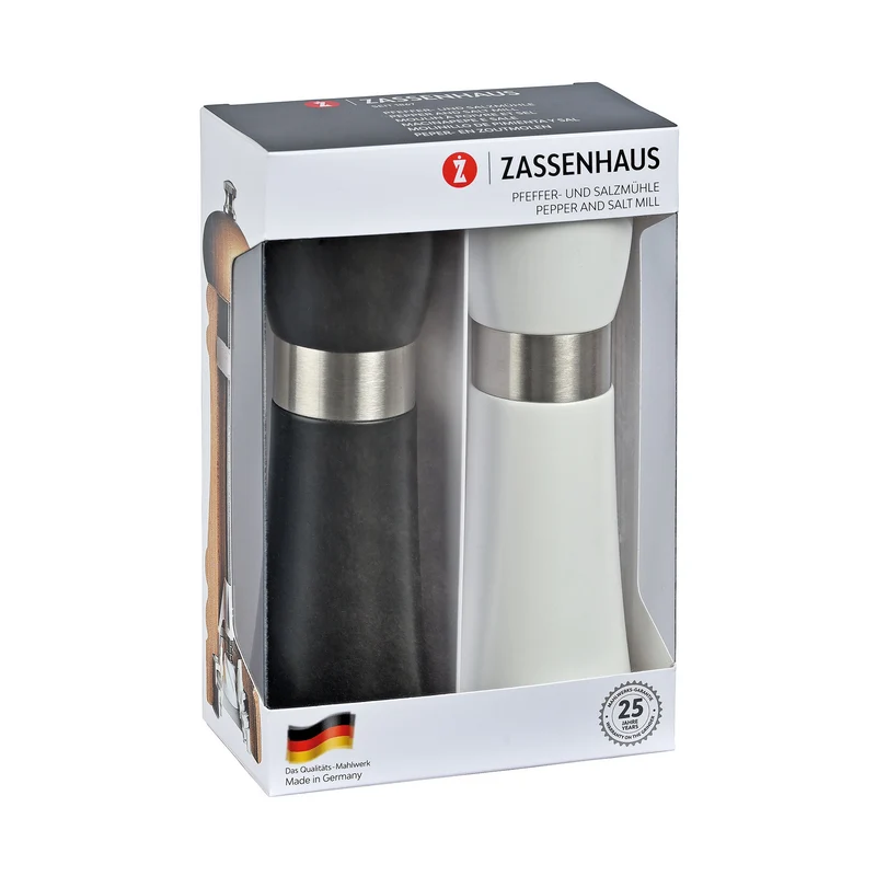 Mühlen-Set HAMBURG 18 cm schwarz/weiß