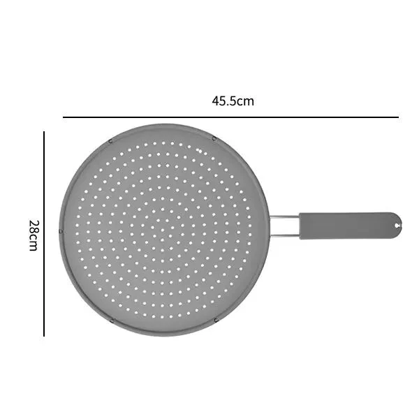 Spritzschutz für Pfannen | Hitzebeständiger Silikon-Deckel mit Edelstahlgriff für Töpfe und Pfannen bis 28 cm