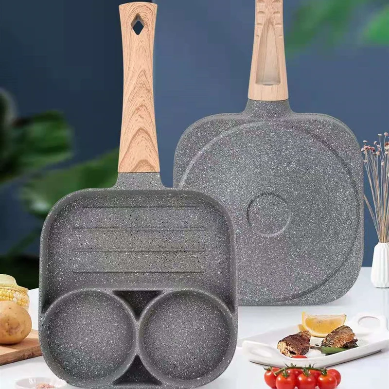 Omelett Pfanne 4 Mulden Antihaft | QuadraSizzle Aluminium Pfanne für Gas & Induktion | Gleichmäßiges Garen