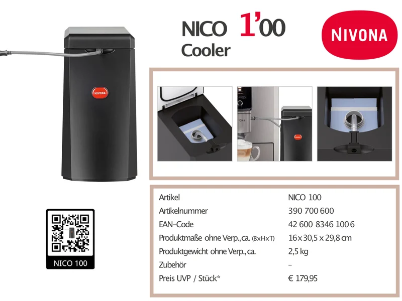 Nivona Milchkühlschrank NiCo100 der perfekte Begleiter für jeden KAffeevollautomaten